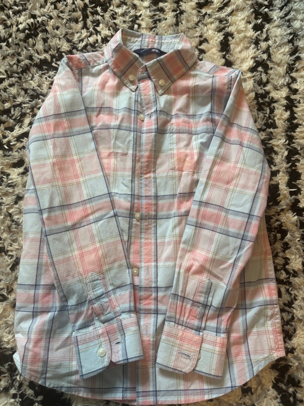 Janie and Jack Pastel Plaid Cotton Button-Down Shirt - Multi